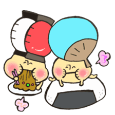 Mr. Bon dance mushroom sticker #12025119