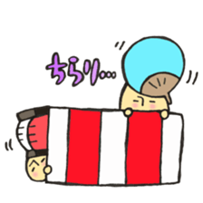 Mr. Bon dance mushroom sticker #12025126