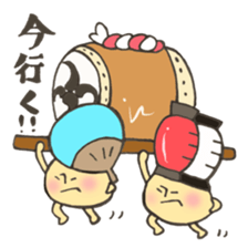 Mr. Bon dance mushroom sticker #12025157