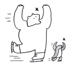 white bear & penguin sticker #12025891