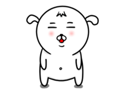 big white head dog sticker #12026993