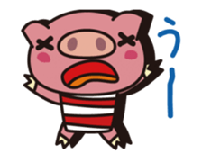 Pig animated cartoon of a cold sticker #12030769