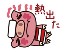 Pig animated cartoon of a cold sticker #12030771