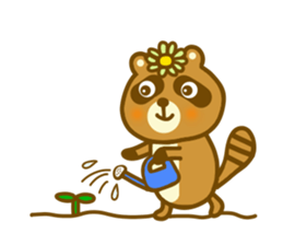 Summer raccoon dog sticker #12032426
