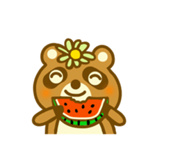Summer raccoon dog sticker #12032428