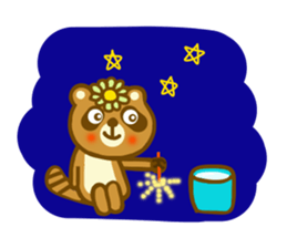 Summer raccoon dog sticker #12032432