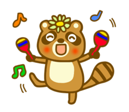 Summer raccoon dog sticker #12032434