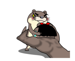 The moving small otter sticker #12033223
