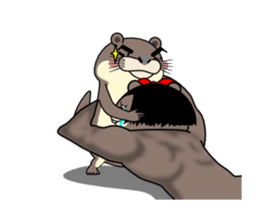 The moving small otter sticker #12033223