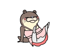 The moving small otter sticker #12033231