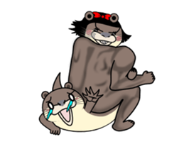 The moving small otter sticker #12033238