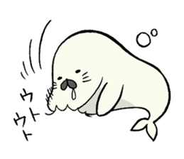 earless seals haveing a turned-up chin sticker #12036721