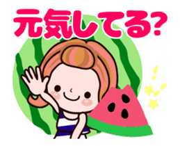 Kazuko Chan summer version animation sticker #12037885