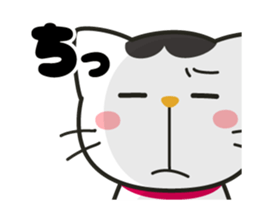 White and black colored cat!! sticker #12038012