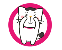 White and black colored cat!! sticker #12038027