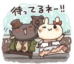 Shiro the rabbit & kuro the cat Part3 sticker #12041186