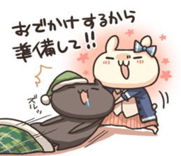 Shiro the rabbit & kuro the cat Part3 sticker #12041188