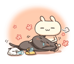 Shiro the rabbit & kuro the cat Part3 sticker #12041199