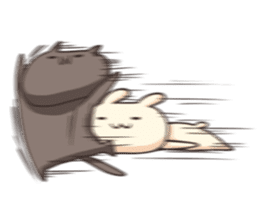 Shiro the rabbit & kuro the cat Part3 sticker #12041218