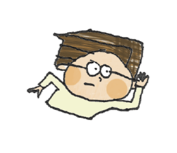 Hair is long glasses boy sticker #12041847