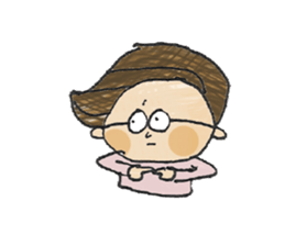 Hair is long glasses boy sticker #12041848