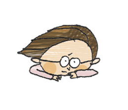 Hair is long glasses boy sticker #12041850