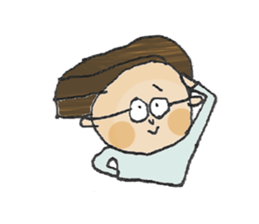 Hair is long glasses boy sticker #12041855