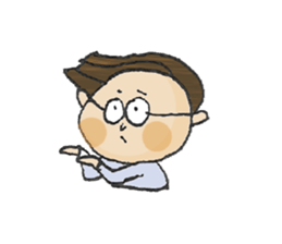 Hair is long glasses boy sticker #12041861