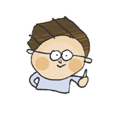 Hair is long glasses boy sticker #12041864