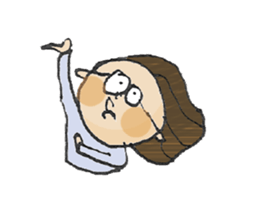 Hair is long glasses boy sticker #12041868