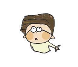 Hair is long glasses boy sticker #12041874