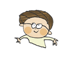Hair is long glasses boy sticker #12041877