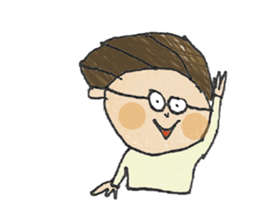 Hair is long glasses boy sticker #12041881