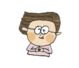 Hair is long glasses boy sticker #12041885