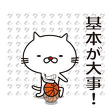 Very white cat and basketball sticker #12042763