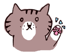 brown tabby and white cat sticker #12042806