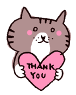 brown tabby and white cat sticker #12042807