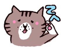 brown tabby and white cat sticker #12042808