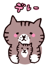 brown tabby and white cat sticker #12042809