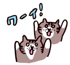 brown tabby and white cat sticker #12042813