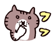 brown tabby and white cat sticker #12042815
