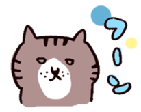 brown tabby and white cat sticker #12042816