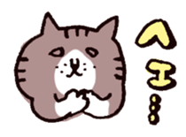 brown tabby and white cat sticker #12042817