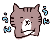 brown tabby and white cat sticker #12042818