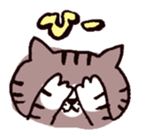 brown tabby and white cat sticker #12042819