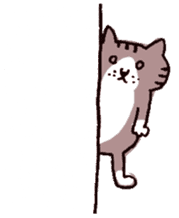 brown tabby and white cat sticker #12042821