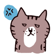 brown tabby and white cat sticker #12042822