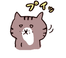 brown tabby and white cat sticker #12042826