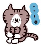 brown tabby and white cat sticker #12042828