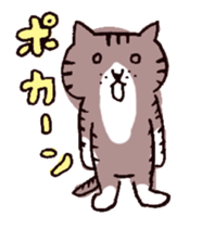 brown tabby and white cat sticker #12042829